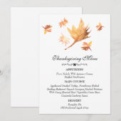 Waterverf najaar Herfst Maple verlaat Thanksgiving Menu (Voorkant / Achterkant)