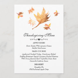 Waterverf najaar Herfst Maple verlaat Thanksgiving Menu