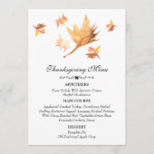 Waterverf najaar Herfst Maple verlaat Thanksgiving Menu (Voorkant)