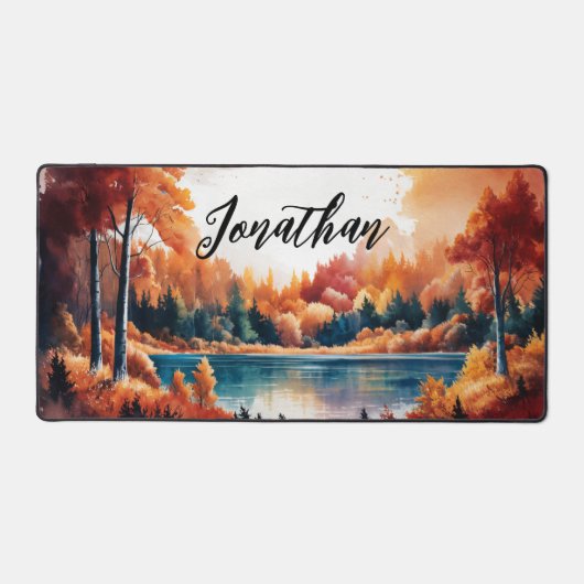 Waterverf najaar landschap bureaumat (Voorkant)