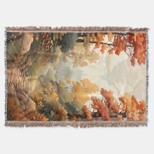 Waterverf najaar landschap deken (Voorkant)