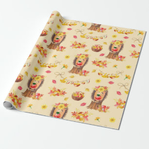 Waterverf najaar naadloos patroon. Cute watercol Cadeaupapier