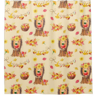 Waterverf najaar naadloos patroon. Cute watercol Douchegordijn