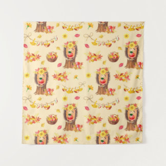 Waterverf najaar naadloos patroon. Cute watercol Wandkleed