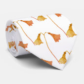 Waterverf najaar Oranje botanische wilde bloemen Stropdas (Opgerold)