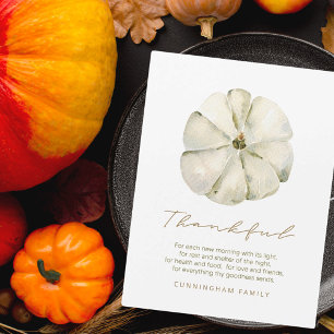 Waterverf najaar pomkin Thankful Thanksgiving