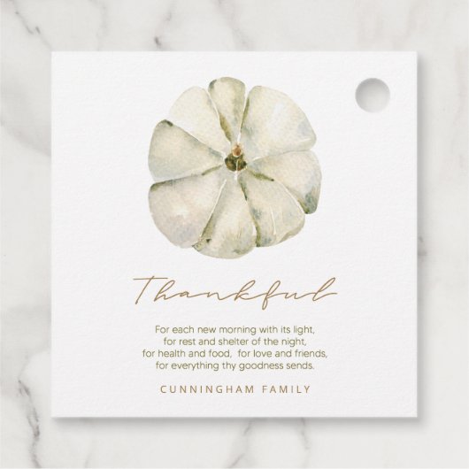 Waterverf najaar pomkin Thankful Thanksgiving Bedankjes Labels (Achterkant)