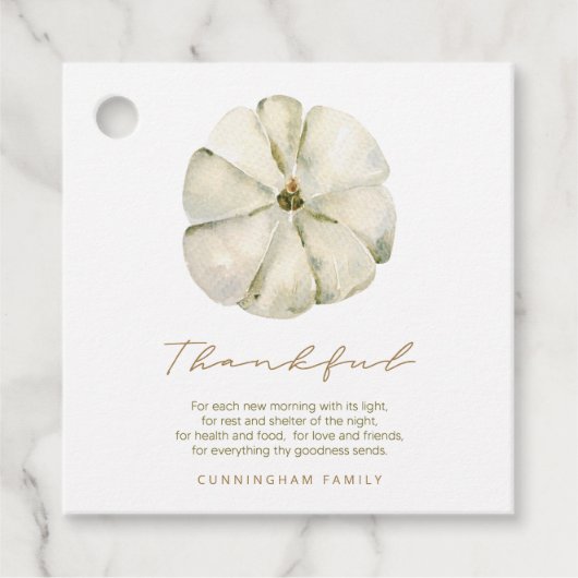 Waterverf najaar pomkin Thankful Thanksgiving Bedankjes Labels (Voorkant)