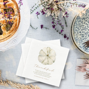 Waterverf najaar pomkin Thankful Thanksgiving Servet