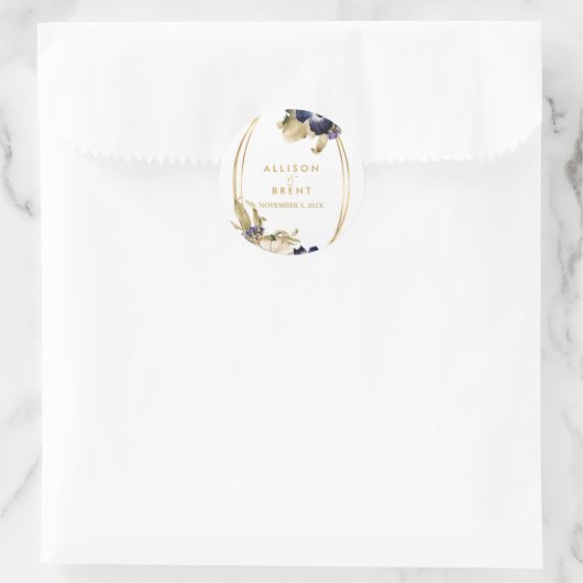 Waterverf najaar ronde sticker (Tas)