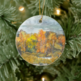 Waterverf najaar schilderen keramisch ornament