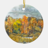 Waterverf najaar schilderen keramisch ornament (Voorkant)