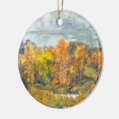 Waterverf najaar schilderen keramisch ornament (Links)