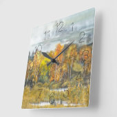 Waterverf najaar schilderen vierkante klok (Hoek)