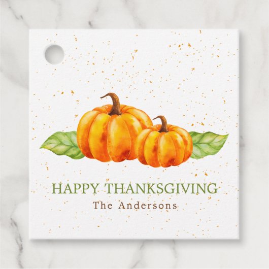 Waterverf najaar Thanksgiving pomkin Bedankjes Labels (Voorkant)