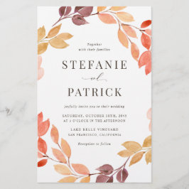 Waterverf najaar uitnodigen Wreath Wedding