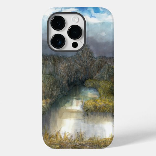 waterverf najaar vijver Case-Mate iPhone case (Achterkant)