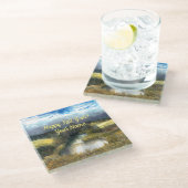 Waterverf najaar vijver glazen onderzetter (Schuin)