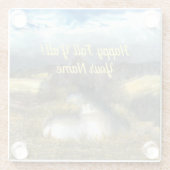 Waterverf najaar vijver glazen onderzetter (Achterkant)