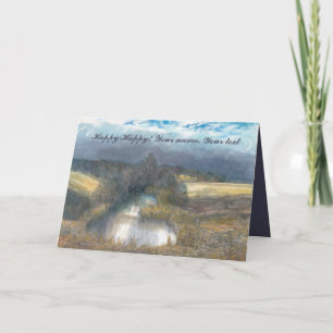 waterverf najaar vijver kaart