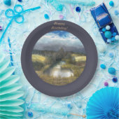 waterverf najaar vijver papieren bordje (Feest)