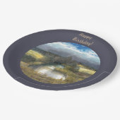 waterverf najaar vijver papieren bordje (Gekanteld)