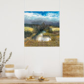 waterverf najaar vijver poster (Keuken)