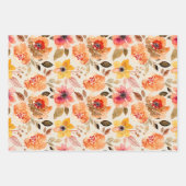 Waterverf najaarbloemen inpakpapier vel (Voorkant 3)