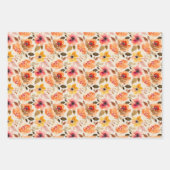 Waterverf najaarbloemen inpakpapier vel (Voorkant 2)