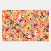 Waterverf najaarbloemen inpakpapier vel (Voorkant)