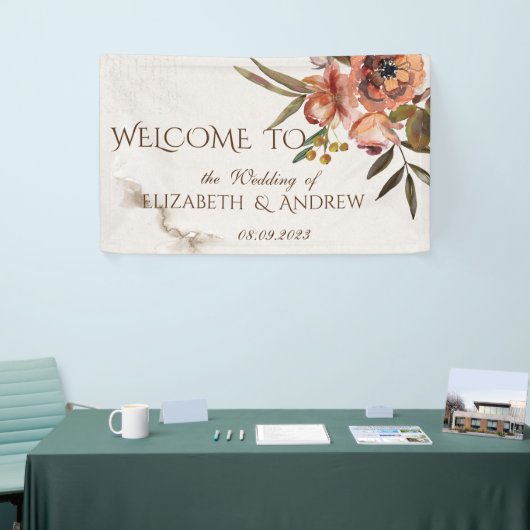 Waterverf najaarbloemen spandoek (Beurs)