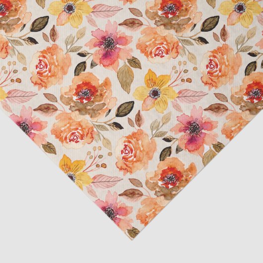 Waterverf najaarbloemen tissuepapier (Detail)