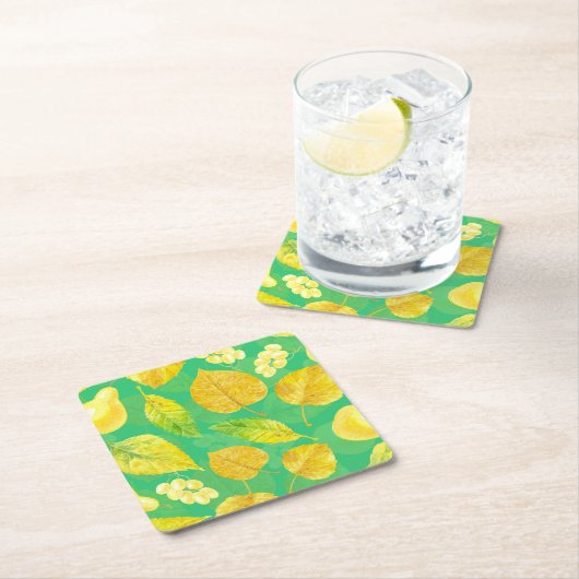 Waterverf najaarpatroon kartonnen onderzetters (Insitu)