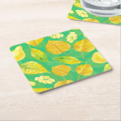 Waterverf najaarpatroon kartonnen onderzetters (Schuin)