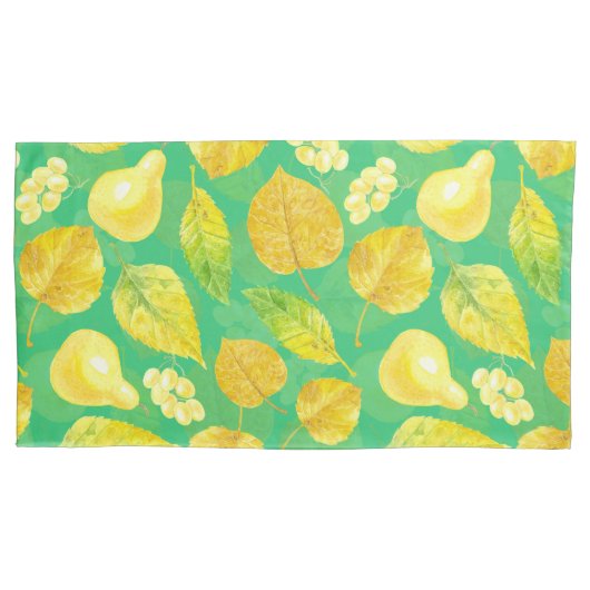 Waterverf najaarpatroon kussensloop (Voorkant-Links)