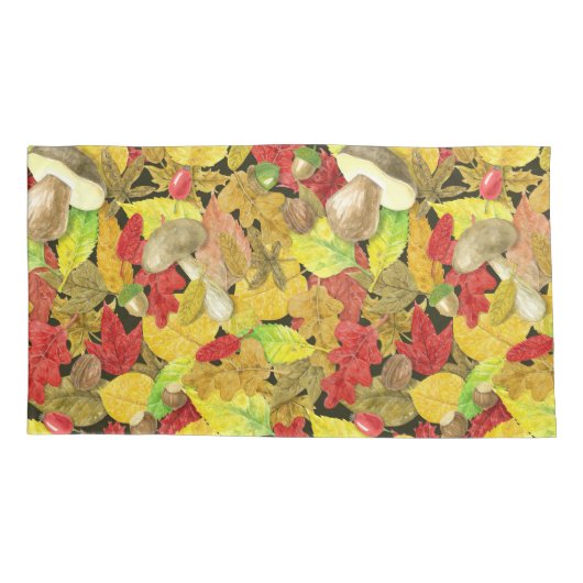 Waterverf najaarpatroon kussensloop (Achterkant-Links)