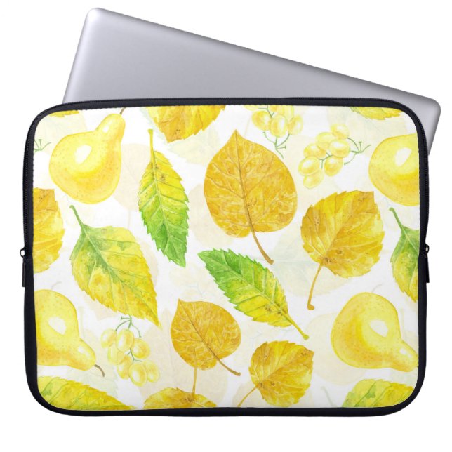 Waterverf najaarpatroon laptop sleeve (Voorkant)