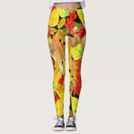 Waterverf najaarpatroon leggings