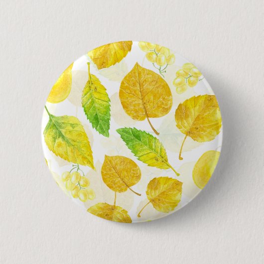Waterverf najaarpatroon ronde button 5,7 cm (Voorkant)