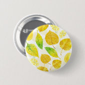 Waterverf najaarpatroon ronde button 5,7 cm (Voorkant /achterkant)