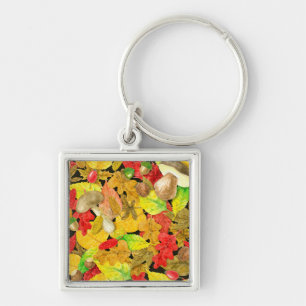 Waterverf najaarpatroon sleutelhanger