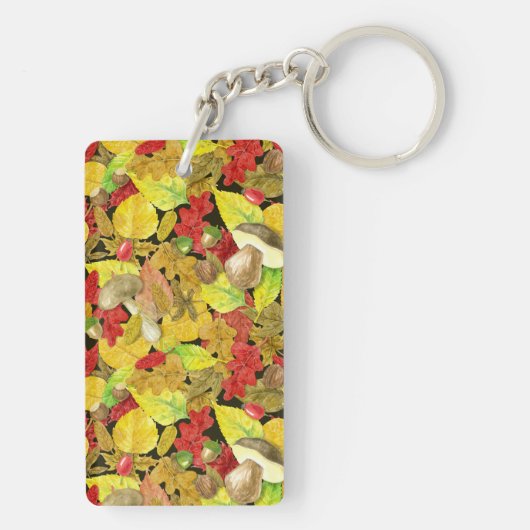 Waterverf najaarpatroon sleutelhanger (achterkant)