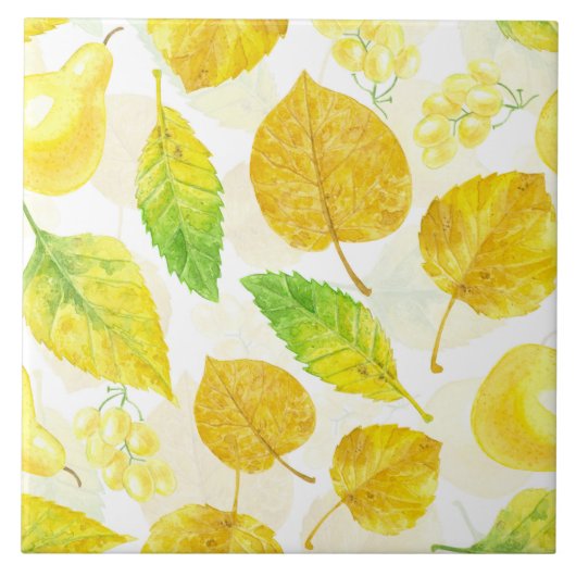 Waterverf najaarpatroon tegeltje (Voorkant)