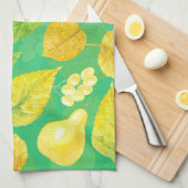 Waterverf najaarpatroon theedoek (Quarter Fold)