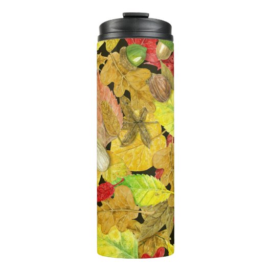 Waterverf najaarpatroon thermosbeker (Voorkant)