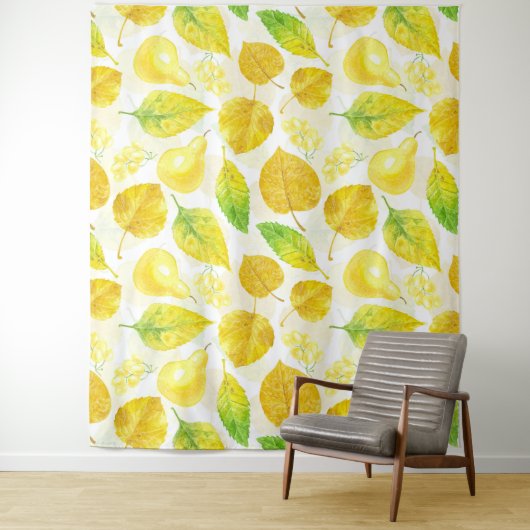 Waterverf najaarpatroon wandkleed (In situ)