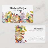 Waterverf najaarsachtergrond met bladeren visitekaartje (Voorkant / Achterkant)