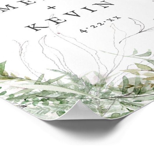Waterverf Names Wedding Poster (Hoek)