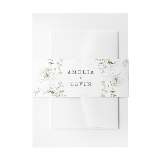 Waterverf Names Wedding Uitnodigingen Wikkel (Voorkant Voorbeeld)