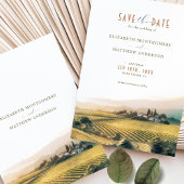 Waterverf Napa Valley Vineyards Save the Date Kaart